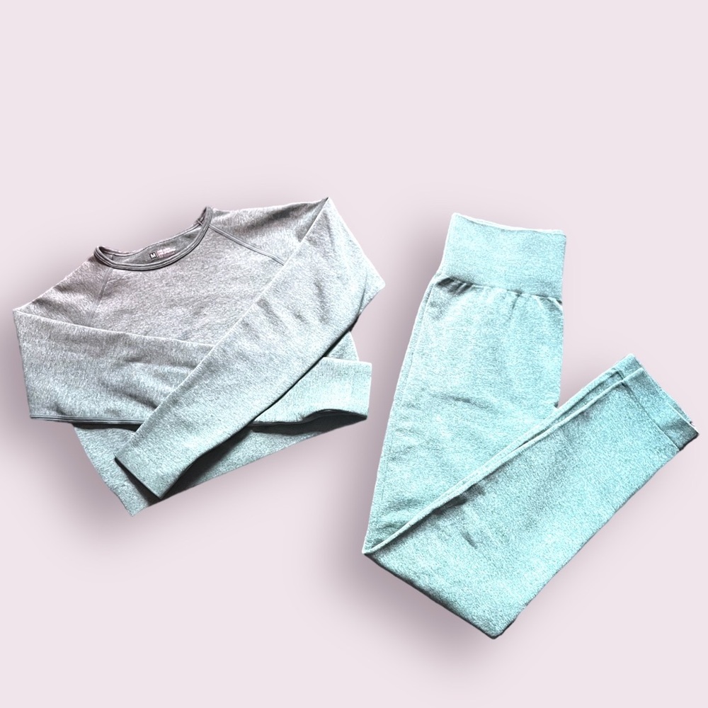 Teal Blue Matching Workout Set